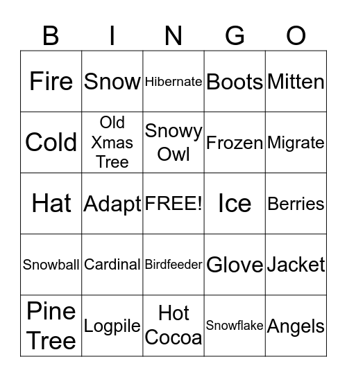 Winter Bingo Card