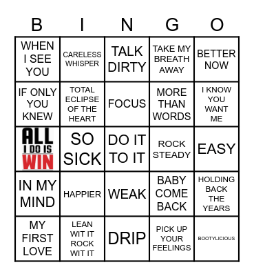 MXB600     KAMIKAZI KARAOKE Bingo Card