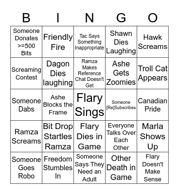 Sunday Bingo with Ramza411 Bingo Card