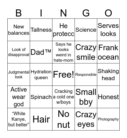 Lukas Karret <3 Bingo Card