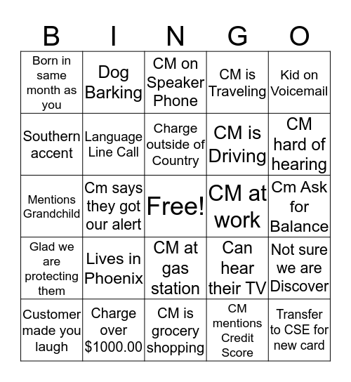 Know your Customer  Bingo Card
