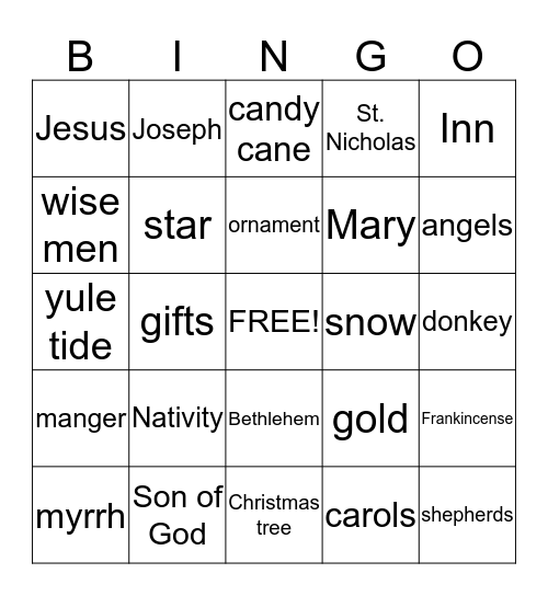 Christmas Bingo Card