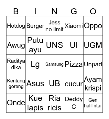 Bingo maura Bingo Card