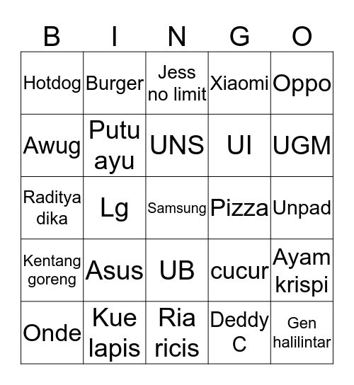 Bingo maura Bingo Card