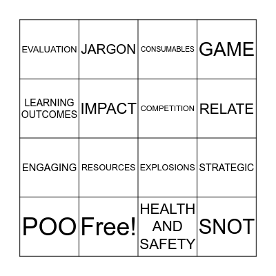Public Engagement Training Bingo Card