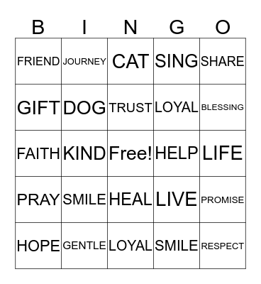 KINDNESS Bingo Card