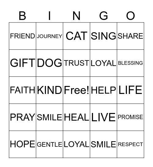 KINDNESS Bingo Card