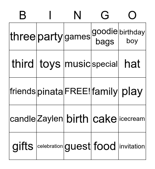 Untitle Bingo Card