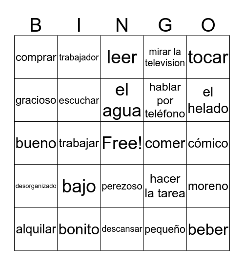 Unidad 1 BINGO Card
