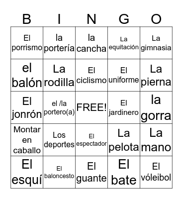 Unit 6 Bingo Card