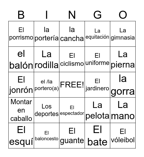 Unit 6 Bingo Card