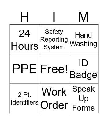 Joint Commission Bingo Card