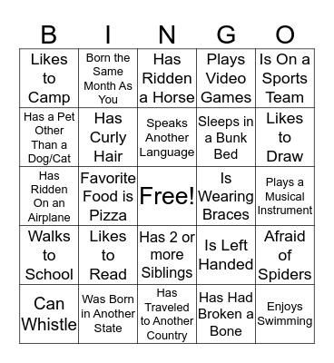FRIENDS NEAR!!   Find Someone Who... Bingo Card
