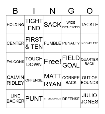 Football Bingo Card