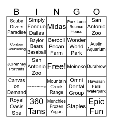 Groupon Bingo Card