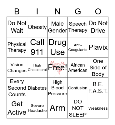 Stroke Bingo Card