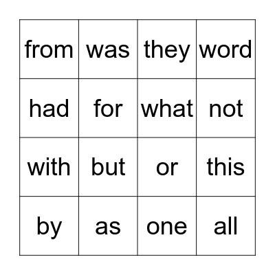 Flying Pigs Sight Words Bingo Card