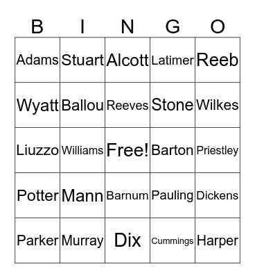 UU BINGO Card