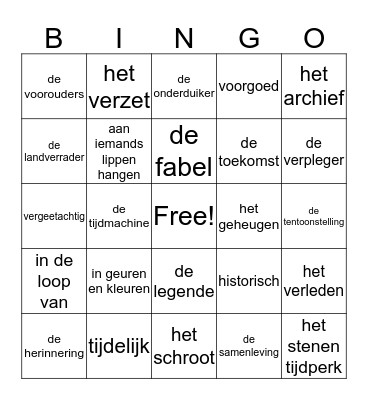 Thema woorden blok 4 - taal Bingo Card