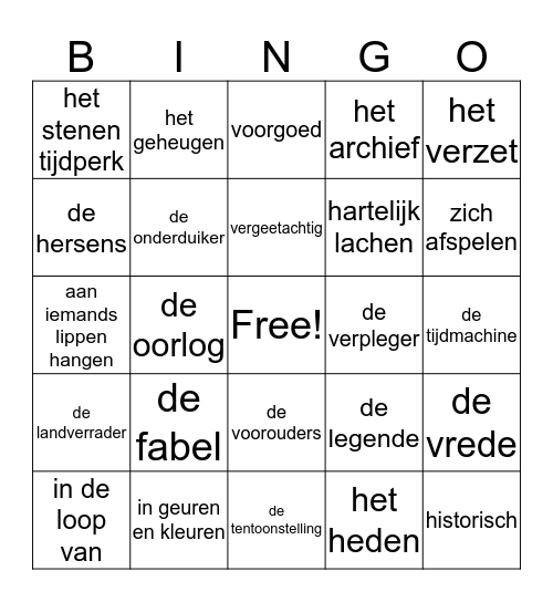 Thema woorden blok 4 - taal Bingo Card