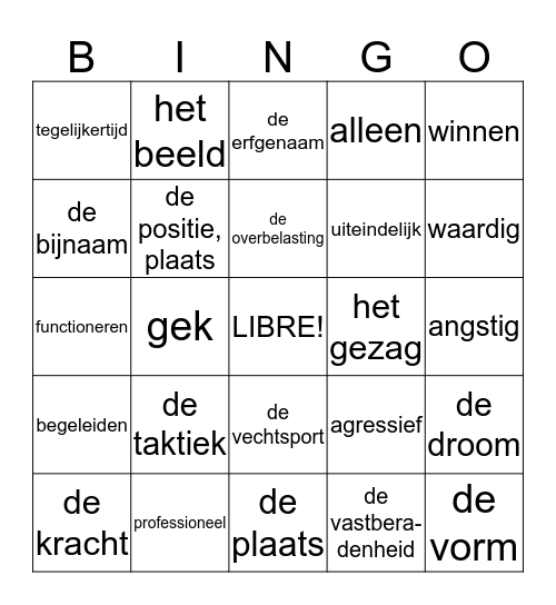 4H - chapitre 3 - FR-NL Bingo Card