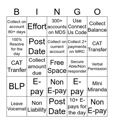 Team Aleem Bingo Card