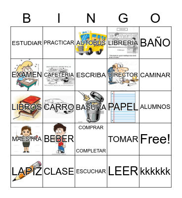 Spanish Bingo Card