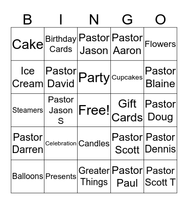 Birthday BINGO Card