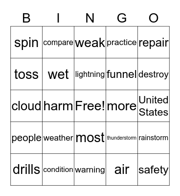 Tornado Wonders ELD G2 U3 W4 Bingo Card