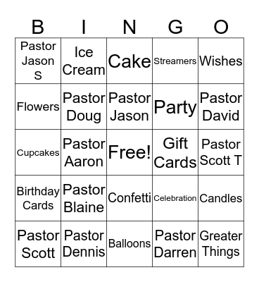 Birthday BINGO Card