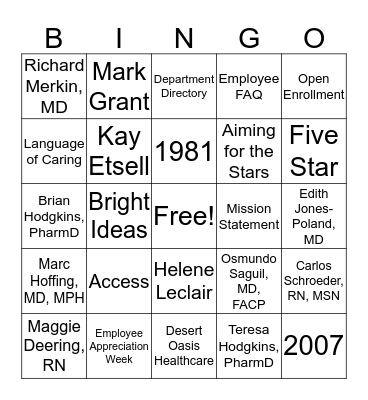 Clue BINGO Card