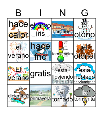 WEATHER Bingo Card