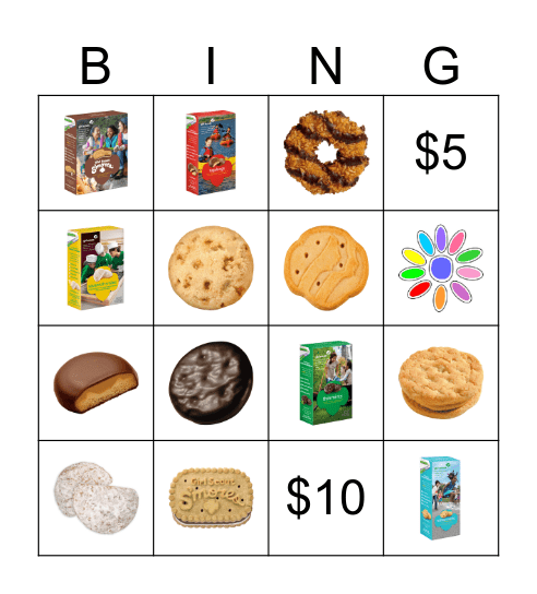 Girl Scout Cookie Bingo Card