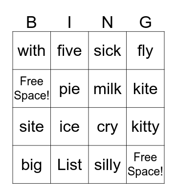 Eight Red Apples: Phonics Bingo Card