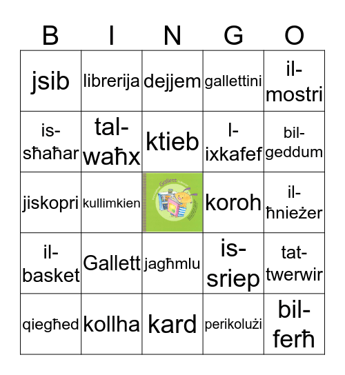 X'qed jagħmel Gallett fil-librerija? Bingo Card