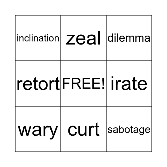 Ch. 2 Vocabulary BINGO Card