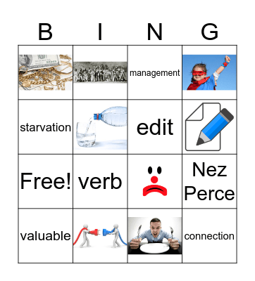 January 26th Vocabulary Bingo Card