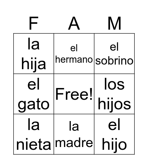 Lotería Bingo Card