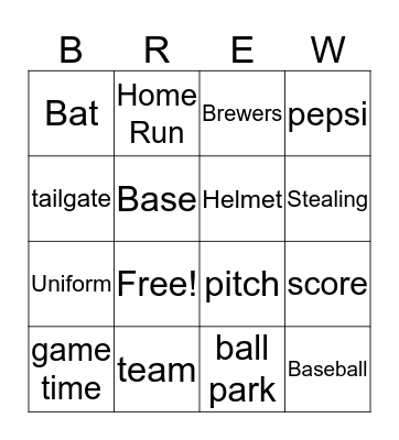 Brewers Bingo Card