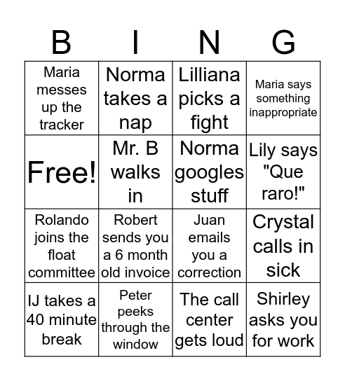 Office Bingo  Bingo Card