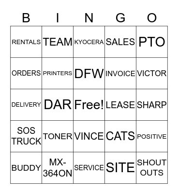 2019 SOS Awards Banquet Bingo Card