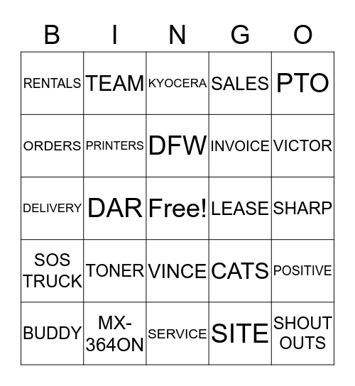 2019 SOS Awards Banquet Bingo Card
