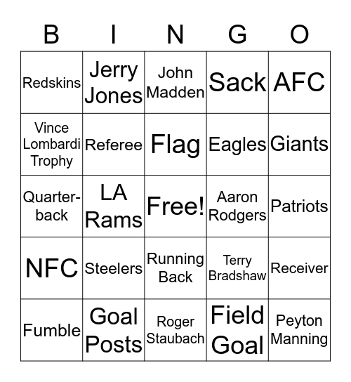SOUP-er Bowl Bingo Card