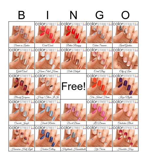 Bee's Color Street Bingo Card