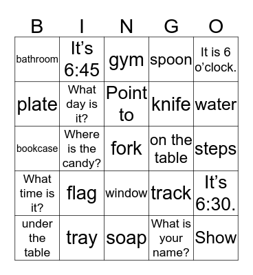 IntheUSA Units1&2 Beginners Bingo Card