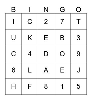 DECEMBER REVIEW Bingo Card