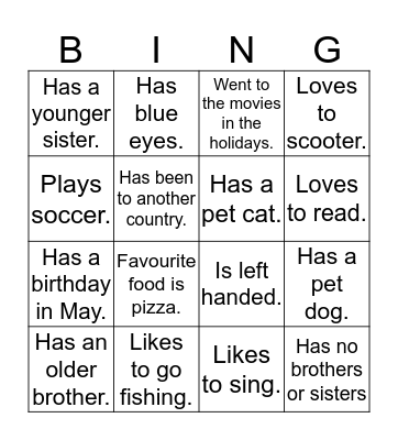 Find someone who... Bingo Card