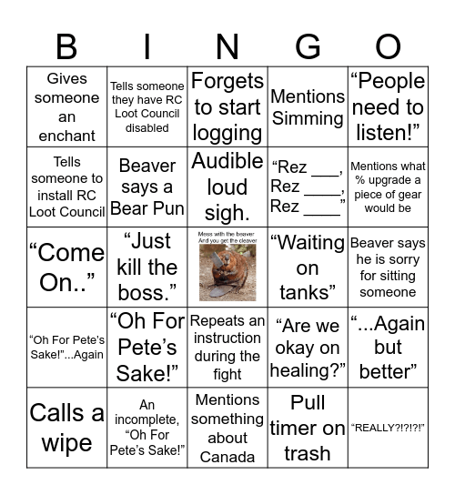 Beâver Bingo! Bingo Card