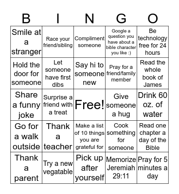 Bless Up  Bingo Card