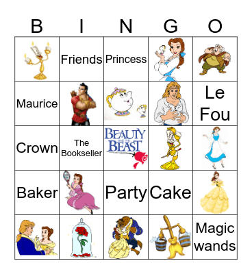 Beauty & The Beast Bingo Card
